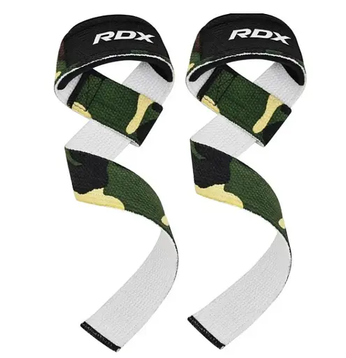 Лямки для тяги RDX W1 Gym Single Strap Camo Green Plus (WAN-W1CGN+) - фото 1