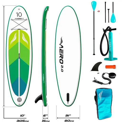 Надувна SUP дошка AERO Board 2.0 (305х15х80см) 10' Green Leaf [140349] - фото 2