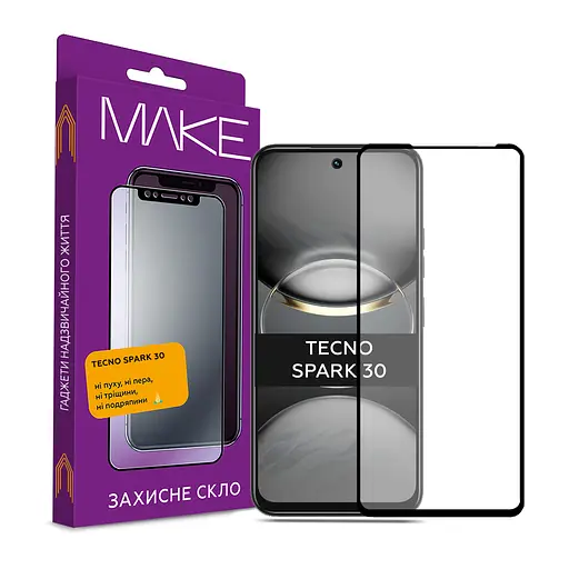 Защитное стекло MAKE Tecno Spark 30