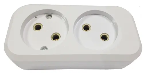 Колодка удлинителя 2 гнезда без заземления (ABS-пластик) (конт.группа медь) MODERN LUMANO - фото 1