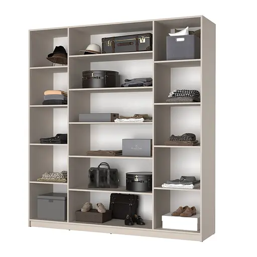 Шафа 4-дверна MebelStar Оскар ДСП BG, 4 додаткові полиці 200x52x220 см Кашемір (MBS-4765) - фото 2