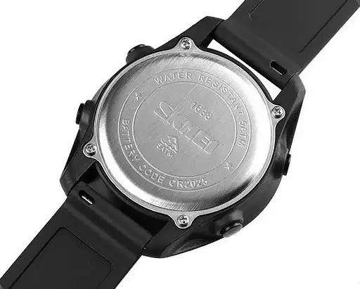Мужские спортивные часы Skmei 1638 (Черные с черным циферблатом) - фото 5