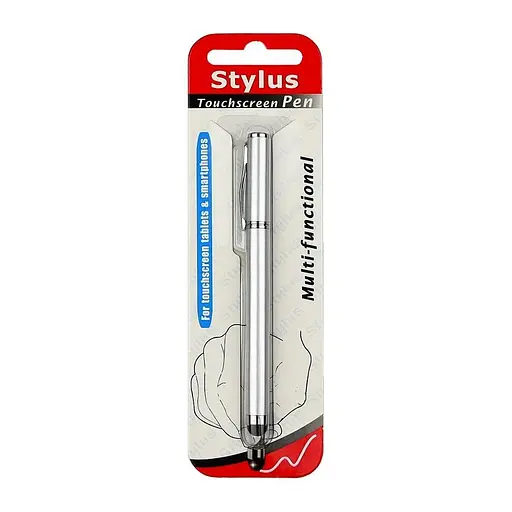 Стилус ємнісний, з кульковою ручкою, металевий, сріблястий. - фото 4