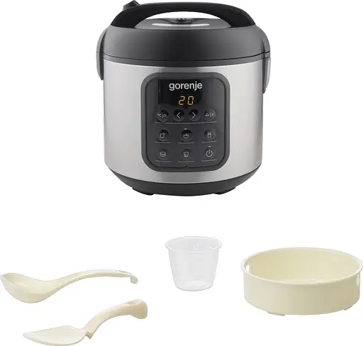 Мультиварка Gorenje 476Вт міні 2л 5 програм метал/пластик чорний - фото 2