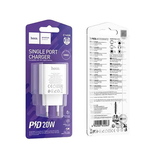 Зарядний пристрій Hoco C143A Type-C PD білий - фото 6