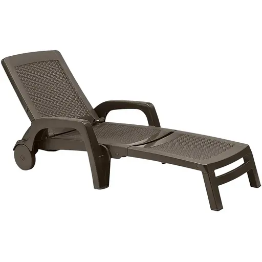 Шезлонг пластиковий Bica Miami, коричневий - фото 1