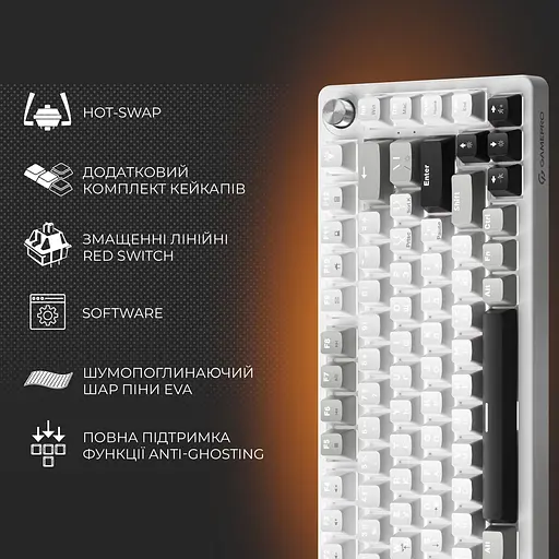 Клавіатура GamePro Genesis Silverlight MK126 Grey (140411) - фото 11