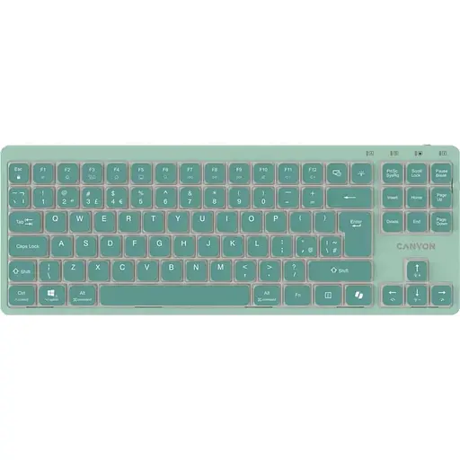 Клавіатура Canyon Keyboard OnType 10 Low Profile EN Wired Green (CNS-HKB10GR) - фото 1