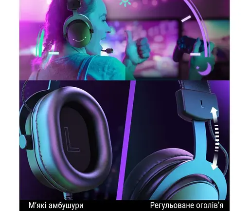 Наушники Fifine игровые проводные H9 гарнитура геймерская черная - фото 7