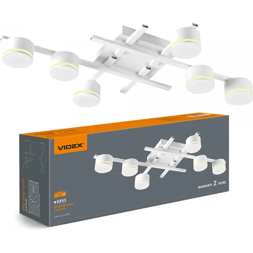 Світильник Videx під лампу 6xGX53 накладний Білий (VL-SPF31-6W) - фото 1
