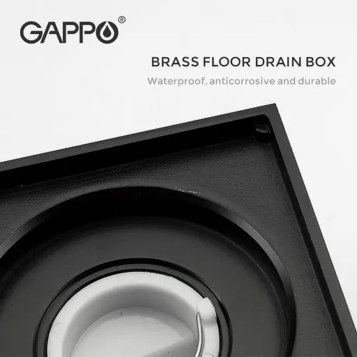 Трап для душа вертикальный Gappo G81050-6 латунь 100x100 мм черный - фото 3