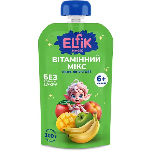 Уценка. Пюре фруктовое Elfik Magic Витаминный микс 100 г 9 шт. - фото 1