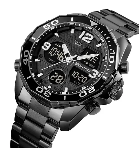 Наручний годинник чоловічий Skmei 1649 Black, 1649BK (18425) - фото 2