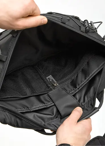 Мужская сумка-бананка под ноутбук Sambag Urban Pro черная 46×26 см (51411264m) - фото 10