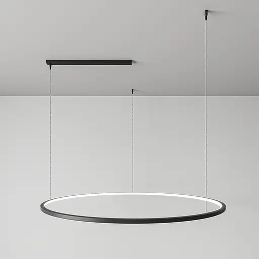 Підвісний стельовий світильник Babich Studio Ring 900 Black (RAL 9005) - фото 1