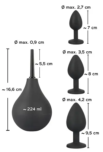 Набір для анальної стимуляції Orion Black Velvets Anal Kit 4 шт. (чорний) - фото 7