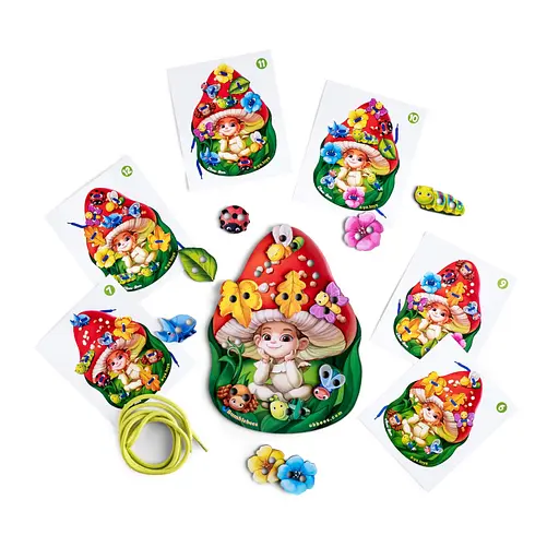 Деревянная шнуровка "Мухоморчик" Ubumblebees (ПСД132) PSD132 - фото 6