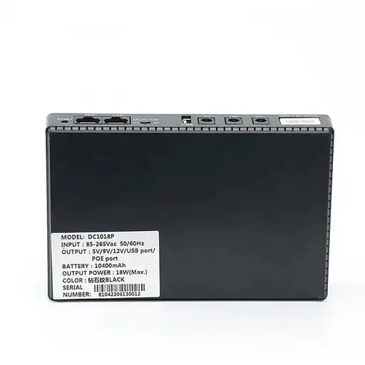 ИБП UPS для роутера DC1018P 12V/ 9V/ 5V 10400 mAh для устройств постоянного тока DC дизайн 2 черный - фото 2