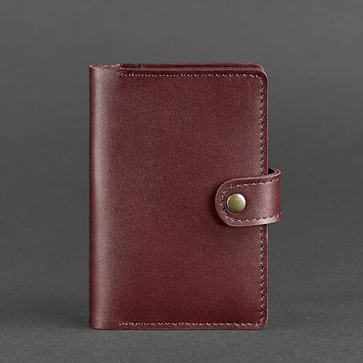 Шкіряна обкладинка для паспорта 3.0 бордова - фото 6