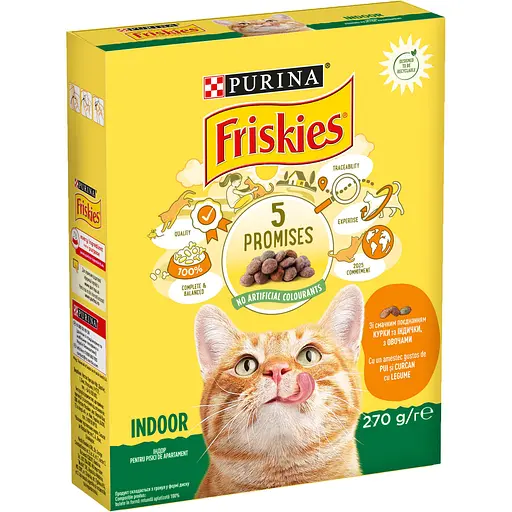 Уцінка. Сухий корм для домашніх котів Friskies з куркою 270 г