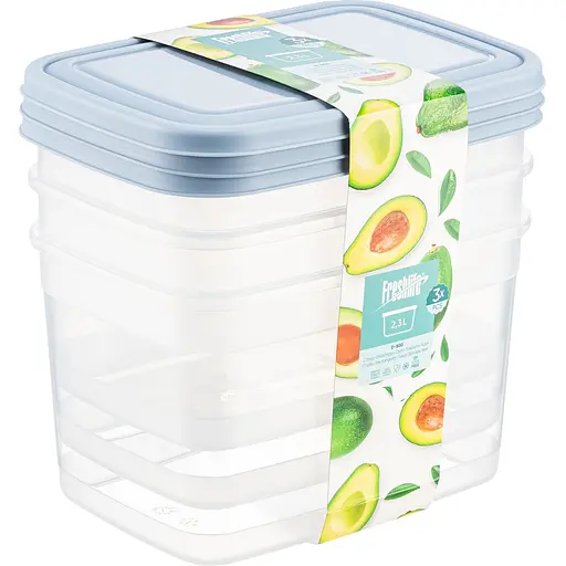 Контейнер для зберігання продуктів Freshlife прямокутний 3 шт. х 2.3 л (D - 500)