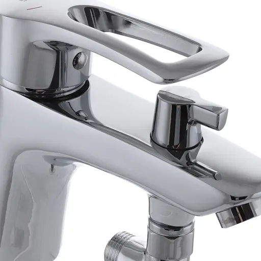 Смеситель для умывальника с гигиеническим душем Haiba Hansberg 001 HB0821, Хром - фото 2