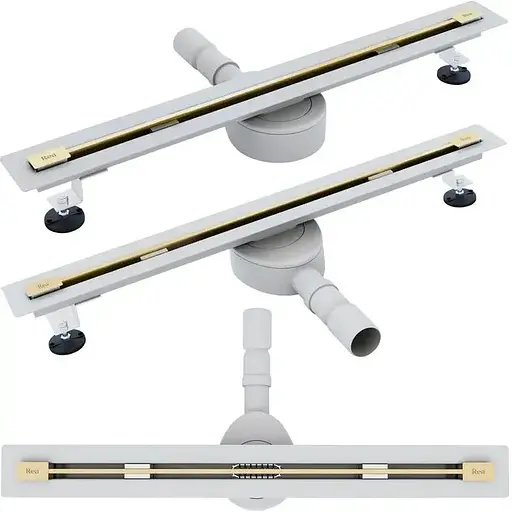 Трап для душу Rea Neo 80 Ultra Slim Pro brushed gold REA-G9805 - фото 1