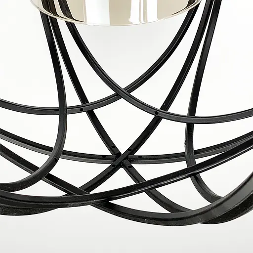 Підвіс Лофт у чорному корпусі форми плетеної сфери Line.F Колір плафона Графітовий - фото 7