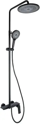Душова система універсальна Qtap Slavonice Black Matt з виливом QTSLA111BLM45906 - фото 1