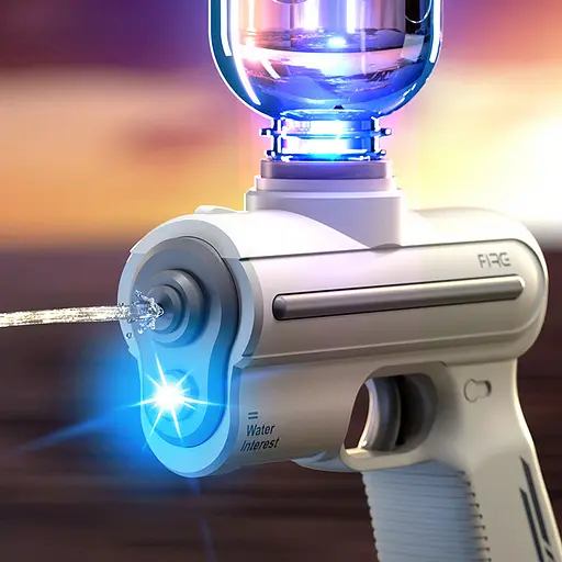 Водяний акумуляторний пістолет Water Gun 9007B (200ml) with lithium battery White - фото 4