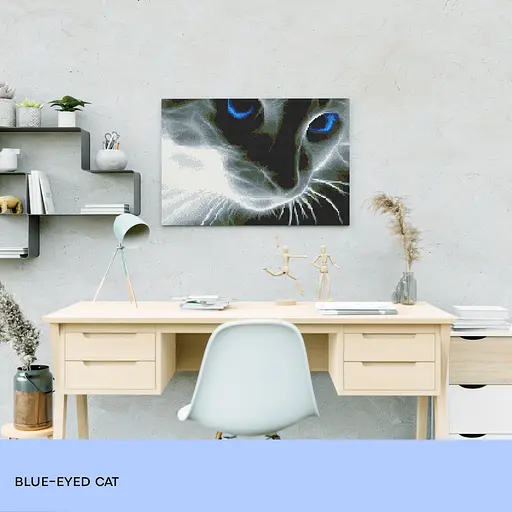 Алмазна мозаїка 99IDEAS "Блакитноокий кіт" 40*50 см, GF533 - фото 2