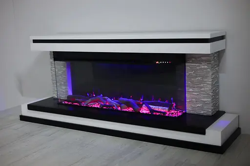 Електричний камін трьохсторонній Binelli Long 3D Bluetooth звук потріскування дров 1500Вт (10081650) - фото 10