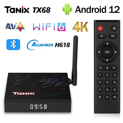 Смарт ТВ приставка Tanix TX68 4/64GB Allwinner H618 Android TV 12, медіаплеєр 4K HDR - фото 3