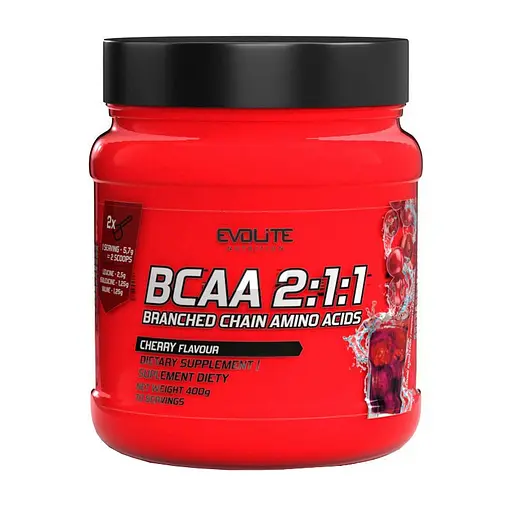 Амінокислота BCAA Evolite Nutrition BCAA 2:1:1, 400 грам, Вишня