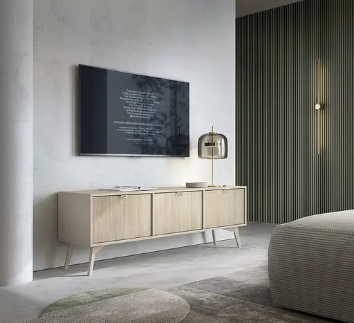 Тумба під ТВ Perfect Home Форест / Forest RTV158 3-дверна Беж пісочний/ялиця сканді (PFH-091479)