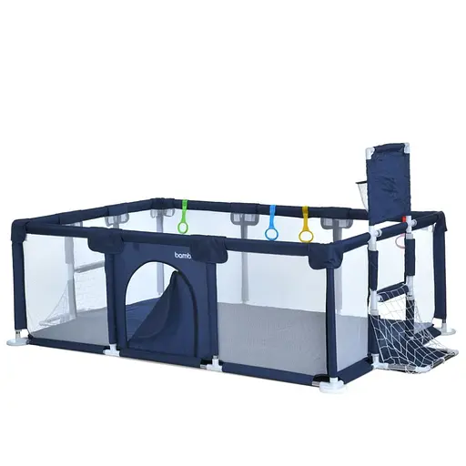 Дитяче ліжко-манеж MR 1338-BL, з баскетбольним кільцем - фото 4