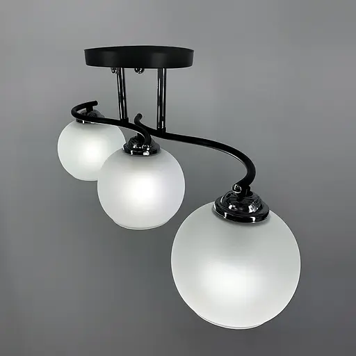 Стельова люстра в чорному корпусі на 3 плафони | Арт. 50568/3B | Line F - фото 5