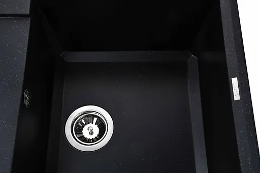 Кухонна мийка гранітна Globus Lux Komo чорний 790x500мм-А0002, Чорний - фото 4