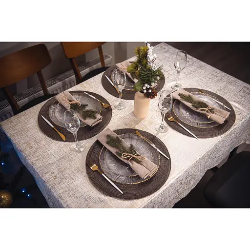 Скатертина Ardesto Shine 100% поліестер, золотавий 120х140 см (ART07SG) - фото 4