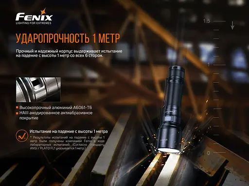 Фонарь ручной Fenix C7 Luminus SST70 3000лм (Черный) - фото 5