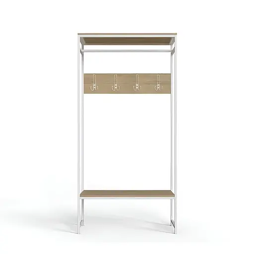 Вешалка напольная Ferrum-decor Трелис 14 180x90x38 белый ДСП Дуб Сонома 16мм (FRD-104352)