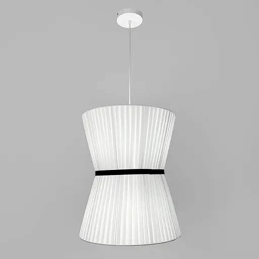 Дизайнерський світильник із полімерним циліндричним абажуром Ø40x48 см Line F MJ240-400 x 480 Білий - фото 4