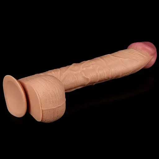 Великий фалоімітатор LoveToy Legendary King Sized Realistic 33 см тілесний - фото 8