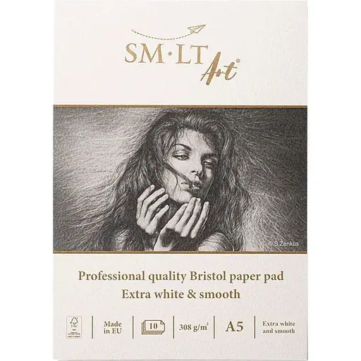 Склейка для графіки SM-LT Art Pro Create (Bristol) А5 (14.8х21 см) 308г/м2 10л екстра білий папір - фото 1