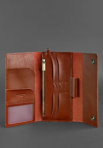 Кожаный клатч-органайзер (Тревел-Кейс) 5.0 светло-коричневый - фото 5