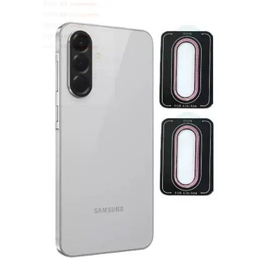 Захисне скло DK для Samsung Galaxy A56 A566 на камеру Lens Metal Ring Eagle Eye 020527 pink 2 шт.