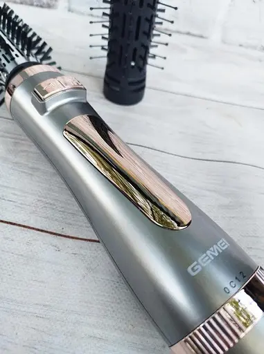 Фен щітка браш Gemei GM-4830 стайлер з щіткою для укладки, що обертається1000 Вт Сірий - фото 5