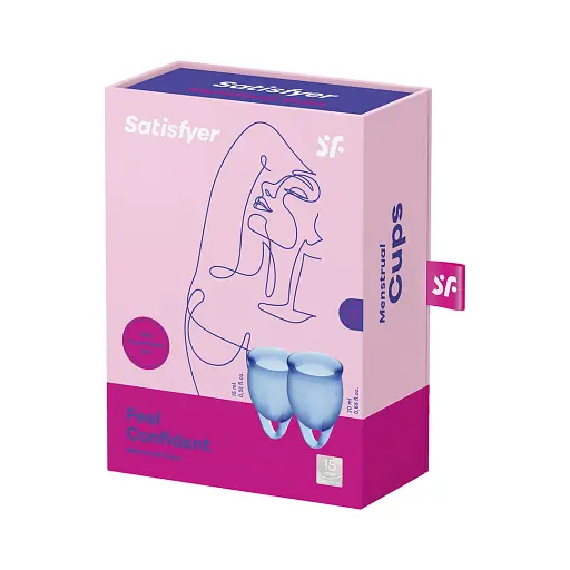 Менструальні чаші Satisfyer Feel Confident 2 шт. блакитні - фото 3