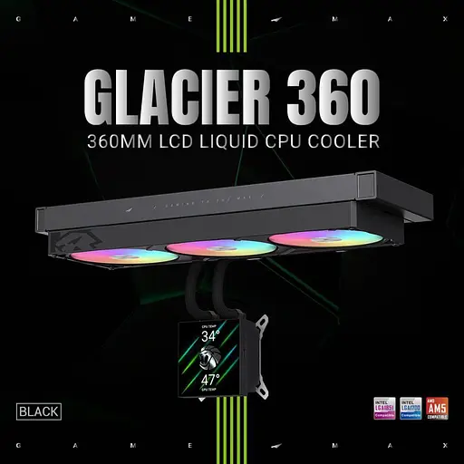 СВО GameMax Glacier 360 LCD Black (GLACIER 360 LCD BK) - фото 13