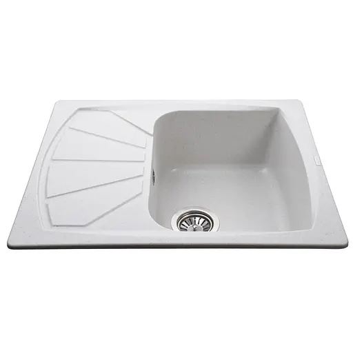 Гранитная мойка Globus Lux Tana жемчужный 650x500мм 000022416, Серый - фото 3